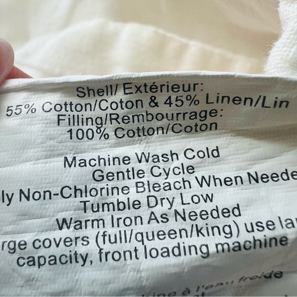 Pottery Barn Pick-Stitch Handcrafted Cotton/Linen Quilted Sham. Standard size. - Picture 5 of 9